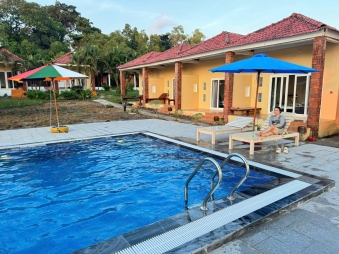 Beach font and Poolview Bungalow